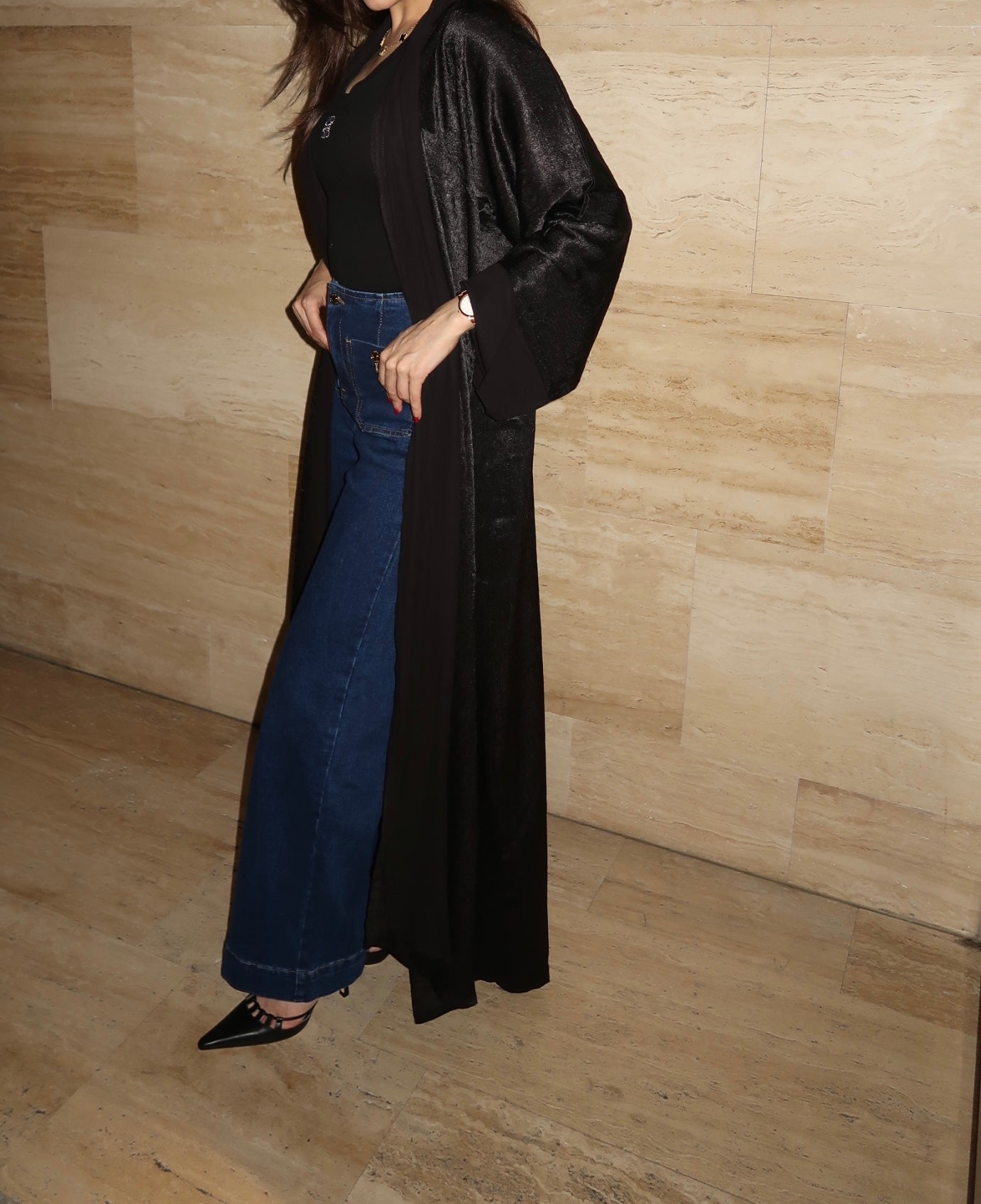 Black Satin Abaya